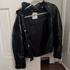 GAP Shiny Black Puffer Jacket